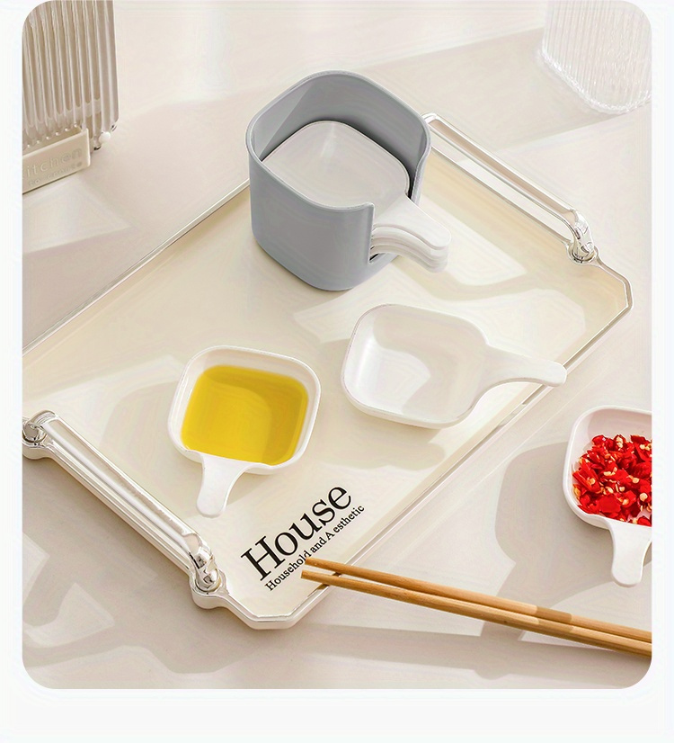 7pcs Set, Sauce Dishes, Food Sauce Dishes, Dipping Sauce Dish Set, Food Storage Containers, Steak Sauce Dish, Seasoning Dish, Cheese Sauce Bowl, Fruit Dish, Snack Dish, Creative Tomato Sauce Dish, Dipping Dish, Kitchen Supplies, Restaurant Supplies, Spoon Holder, Spoon Storage, Multifunctional, Condiment Dish