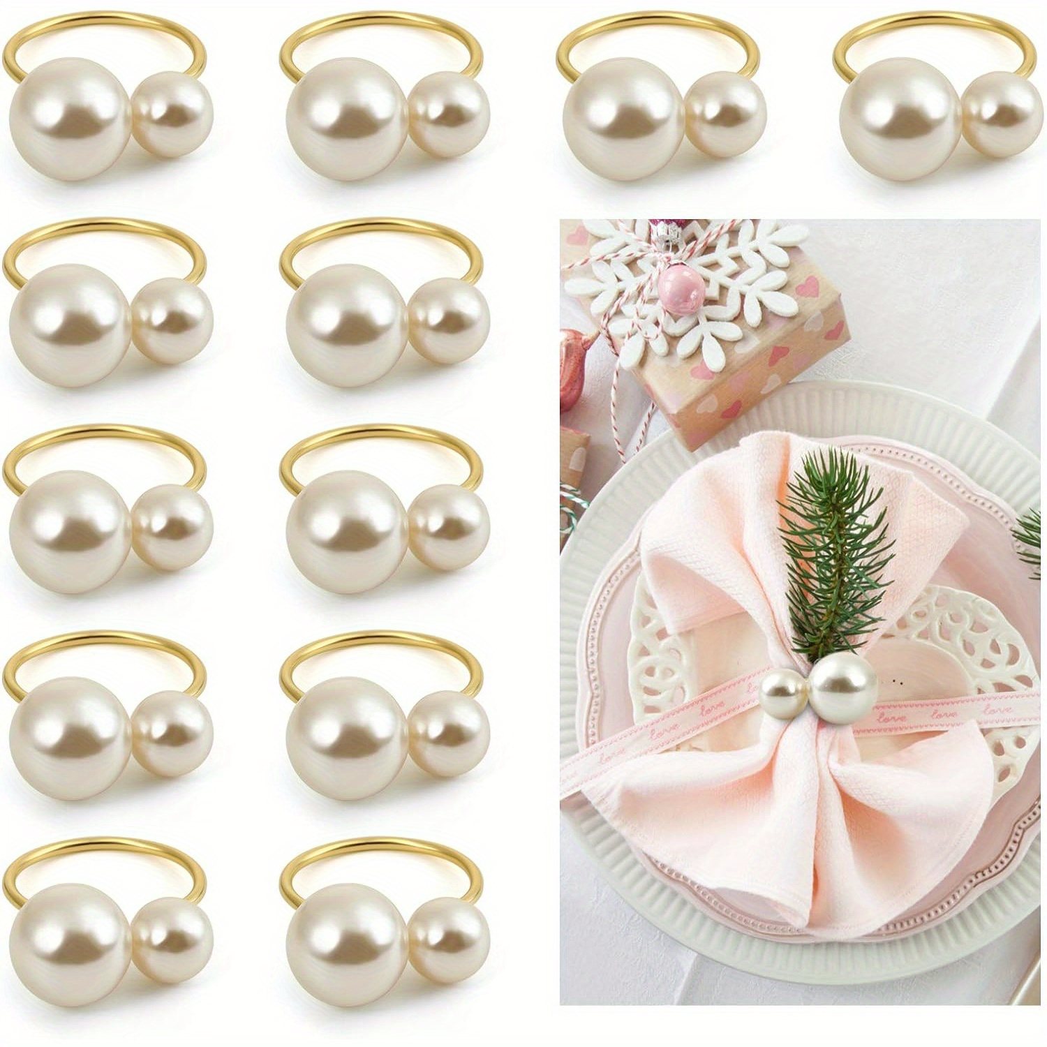 Decorative Metal Napkin Rings - 12pcs/set, Elegant Candle Holder Decoration, Suitable For Dining Tables, Weddings, And Banquets - For Hostess And Home Decor Enthusiasts