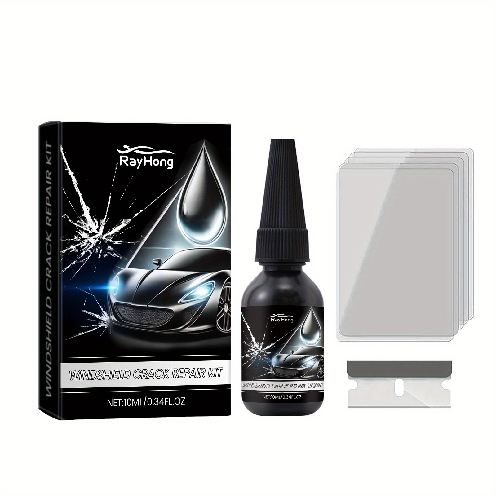 TEMU 1set Auto Windshield Repair Fluid Kit Auto Front Windshield Repair Clear