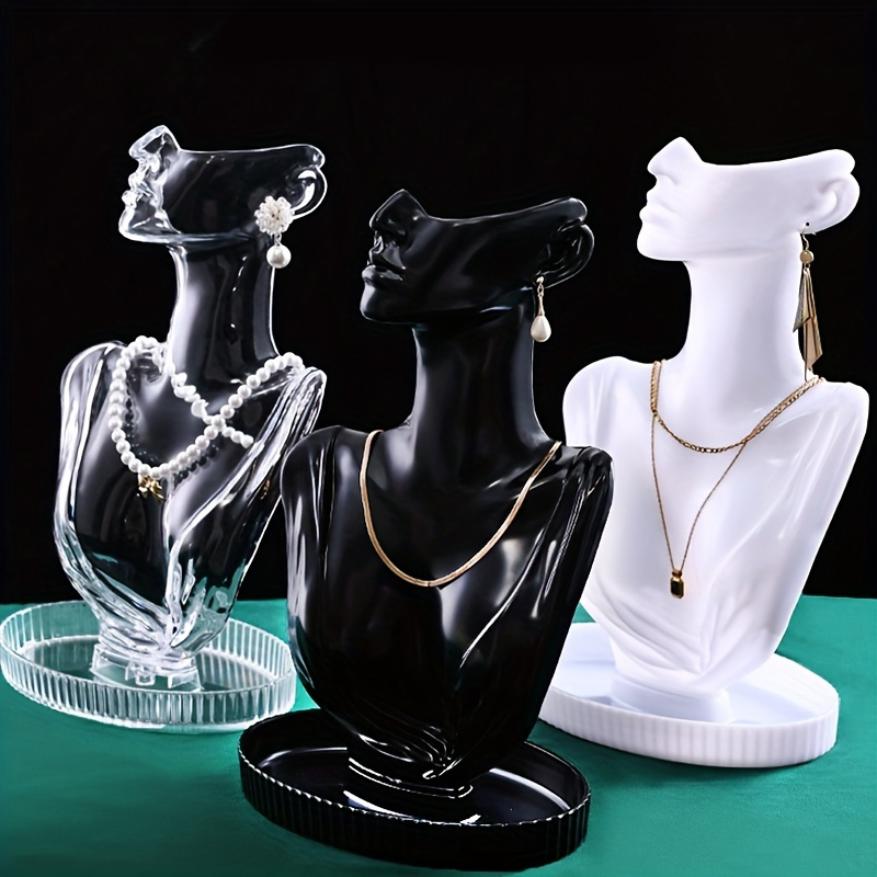 

1pc Elegant Plastic Mannequin Neck Display Stand, Jewelry Showcase Portrait Model, Necklace Pendant Jewelry Display, Photo Prop For Home, Living Room, Office Decor