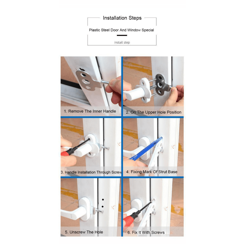 3pcs Windproof Support Fixator Hook Lock for Doors & Windows