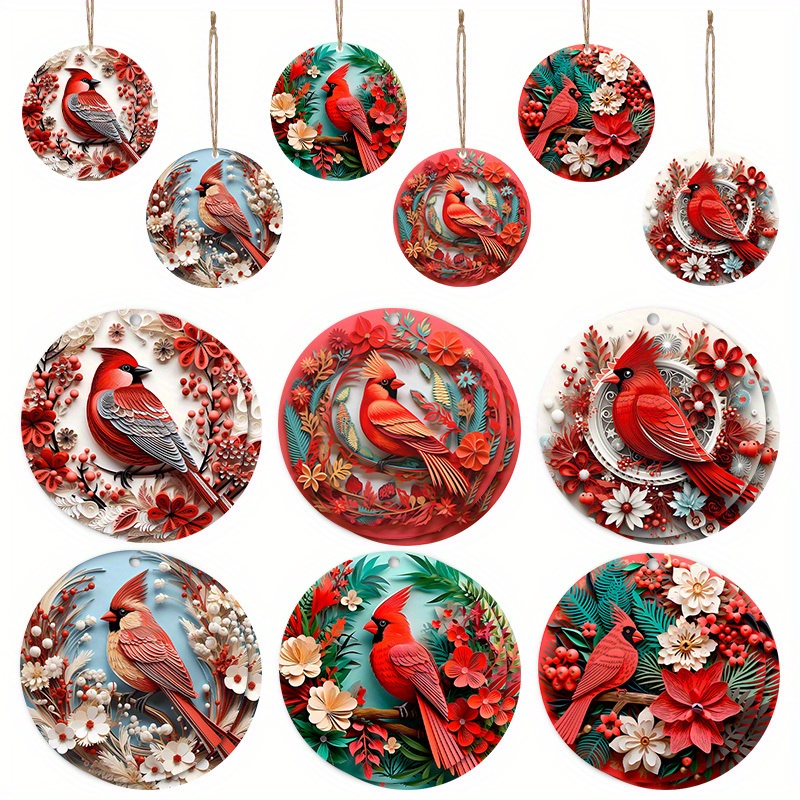 

12pcs & Christmas Ornament Set - Wooden Hanging Decorations For , , And -