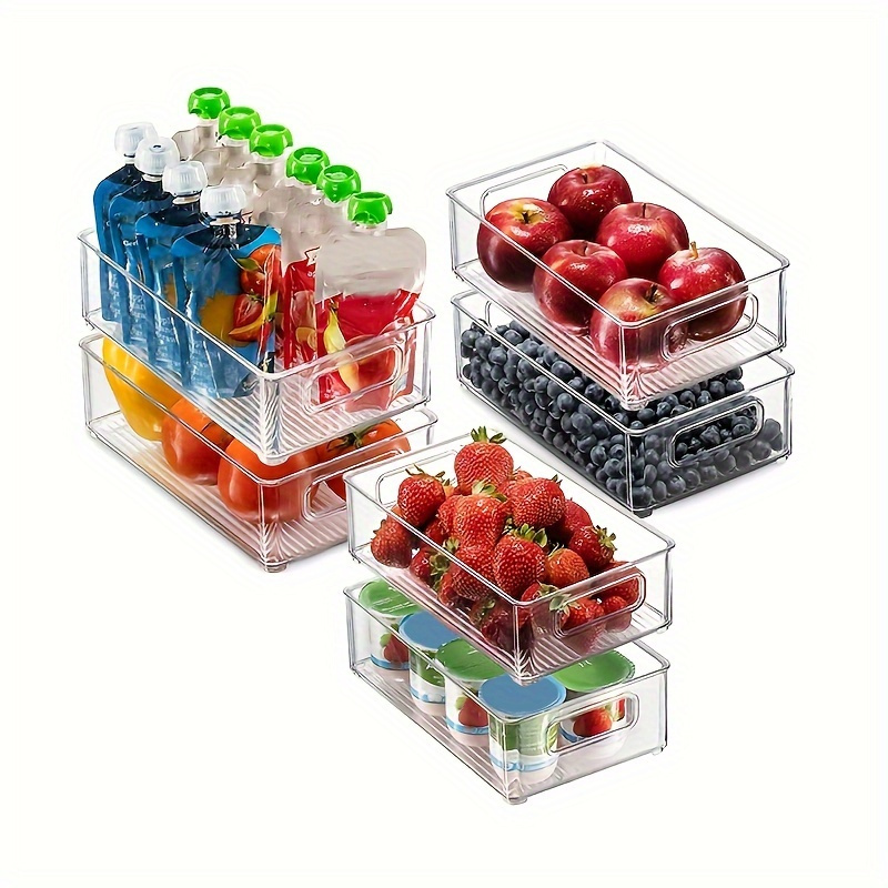 

Set Of 6 Food Storage Containers For Organizing , Bathroom, Bedroom, Freezer, Kitchen Cabinets, And Pantry. For Home Use.