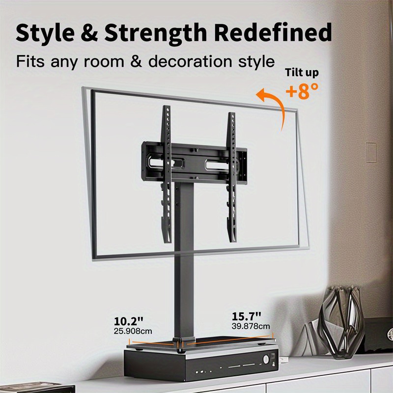 

Premium Universal Swivel Tv Stand For 32-70 Inch Tvs, Height Adjustable With Tilt, Sturdy Tempered Glass Base, Supports Up To 88 Lbs, Max 400x400mm Multi Functional Stand For Flat Screens