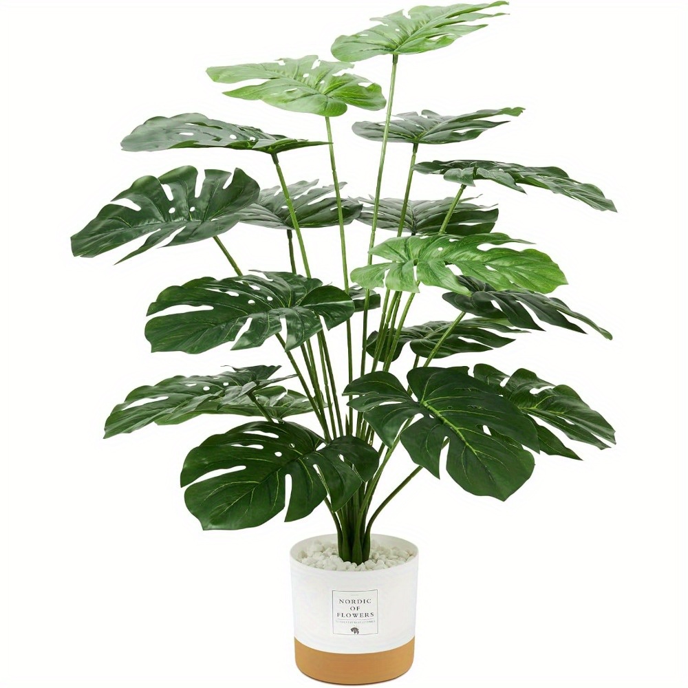 

Artificial Monstera Tree - Large Fake Tropical Plant, Faux Potted Silk Monstera For Indoor Outdoor Decor, No Electricity Needed, Durable Plastic Material