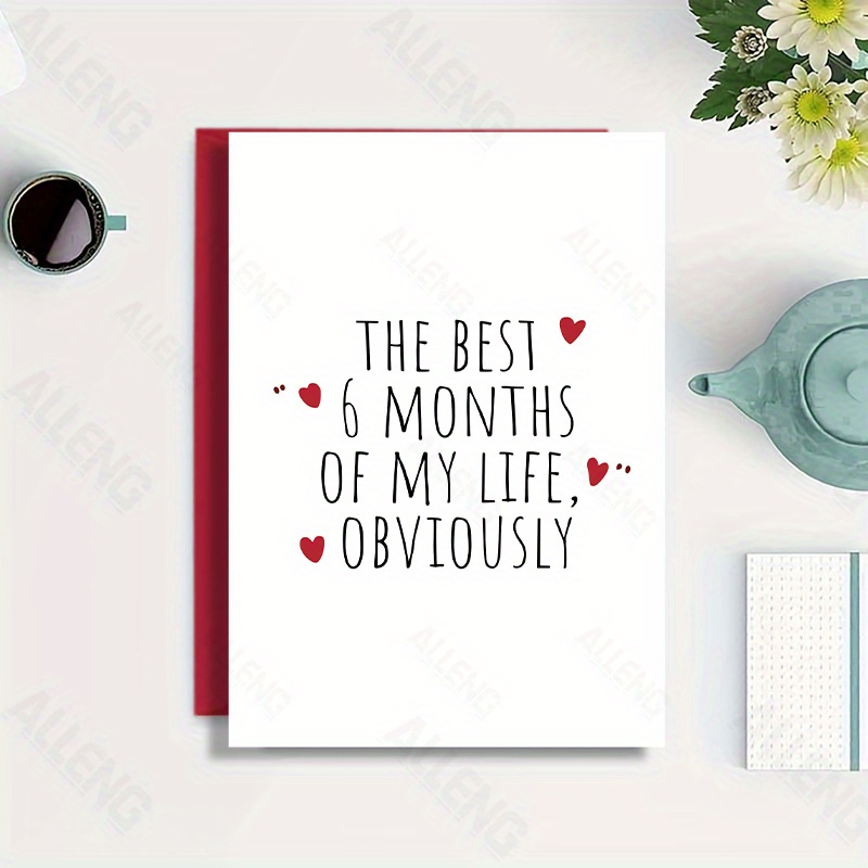 months anniversary card six months card gift boyfriend Temu