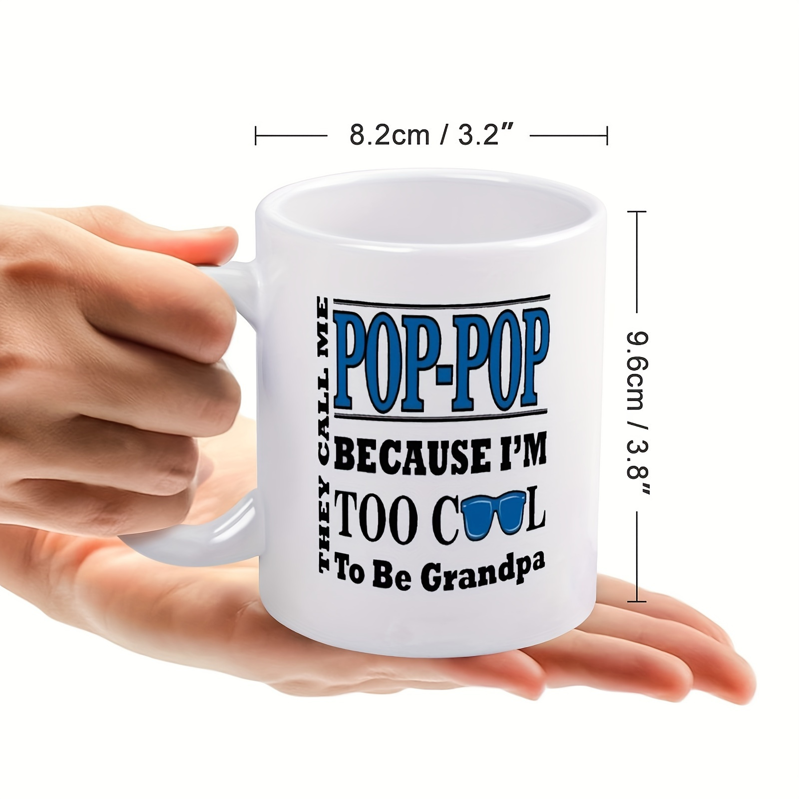 

1pc Father's Day Gift Coffee Mug, Too Cool To Be A Grandpa, Sunglasses Gift Ceramic Coffee Mug Tea Cup White