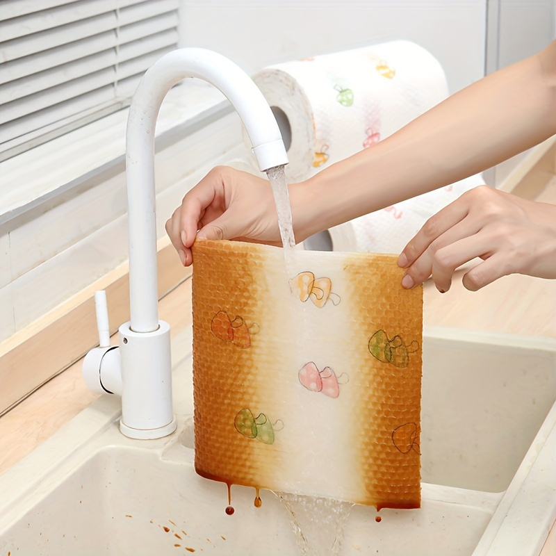 

A Roll Of 200pcs Reusable Kitchen Paper Towels: , , And Easy To Clean - Suitable For Kitchen, Bathroom, And Other Household Uses