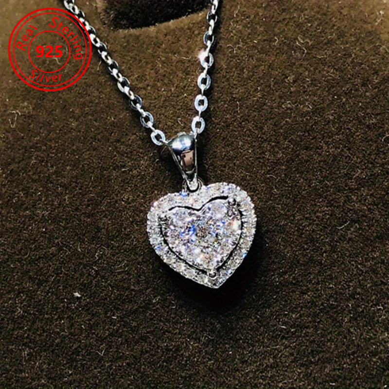 

1 Heart-shaped Pendant Necklace - Delicate 925 Sterling Silver Copper Chain, Elegant Sexy Design, Perfect For Valentine's Day, Everyday Occasions And Gifts