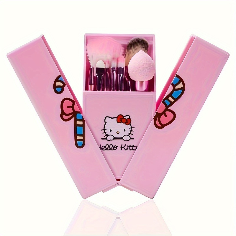 

Sanrio 8pcs Set - Includes Foundation, , Eyebrow & Lip Brushes - Bristles , Oil-free , Abs Handles