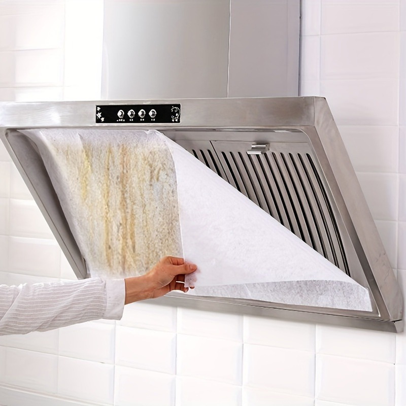12-Pack Universal Range Hood Grease Absorbent Filters - High Temperature Resistant, Disposable, Non-Stick Screens for Kitchen Vent Cleanliness