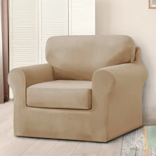velvet fully wrapped sofa cover set for 1 seater 3pcs stretchable t shaped slipcover furniture protector with adjustable elastic straps complete protection for your couch
