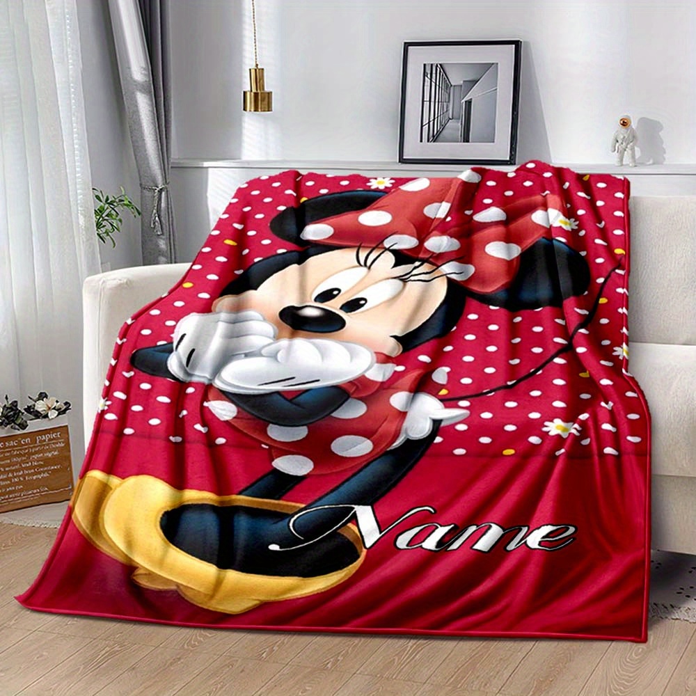 

Couverture Personnalisable Minnie Mouse - Douce et Chaude en Flanelle pour Canapé, Lit, Chaise de Bureau & Camping - Cadeau Idéal pour Amis & Famille