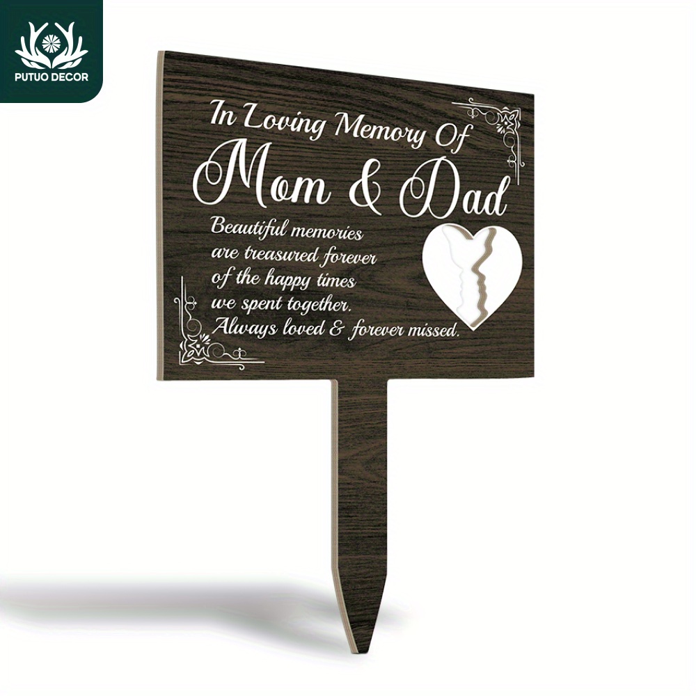 

In Memory Of Mom & Dad - Beautiful " Outdoor Stake, Garden, Lawn, Patio, Or Decor, Memorial Gift, Decorations