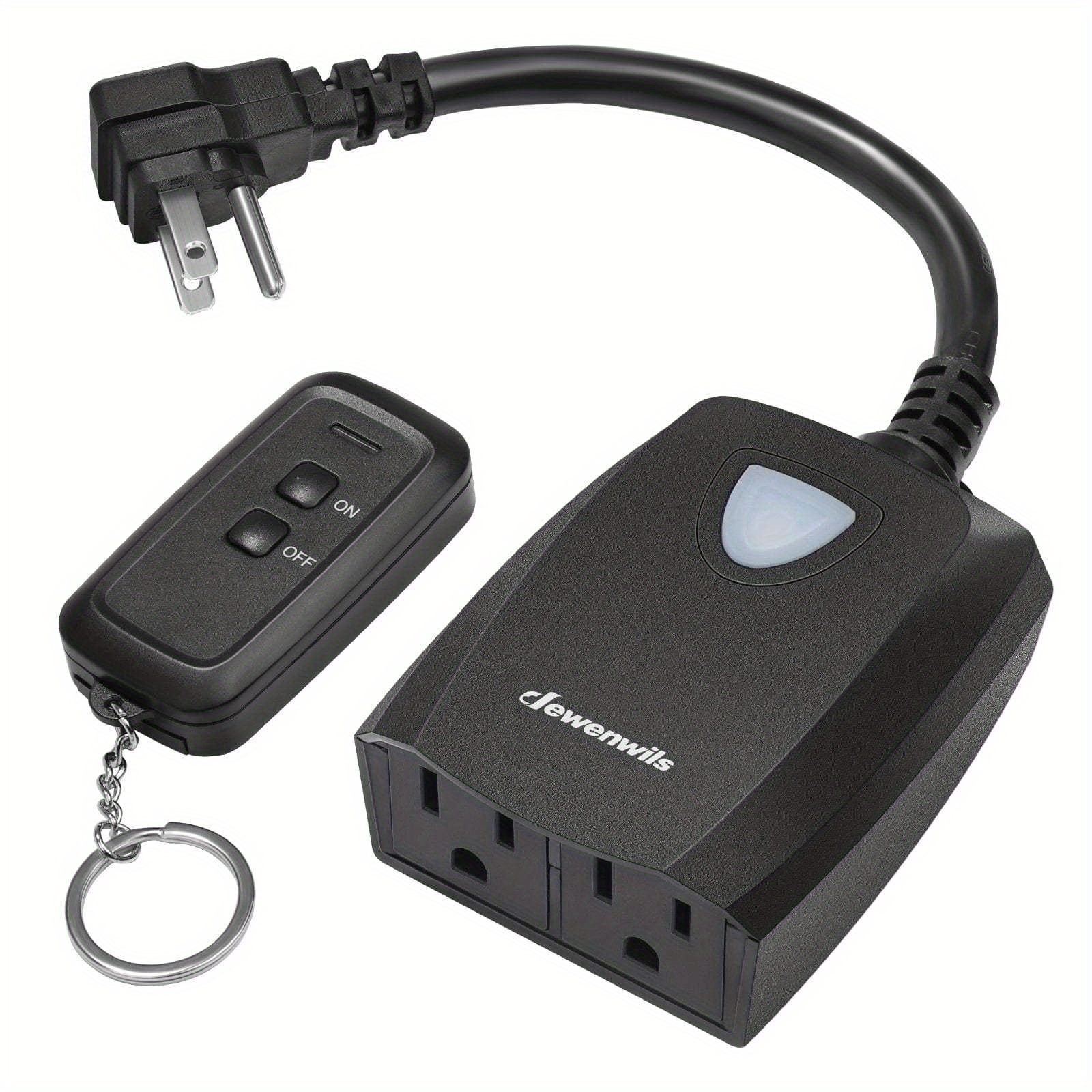 TEMU Kit de prise de télécommandée programmable de 100 pi, interrupteur de lumière électrique extensible robuste, cordon d'extension de 6 pouces,