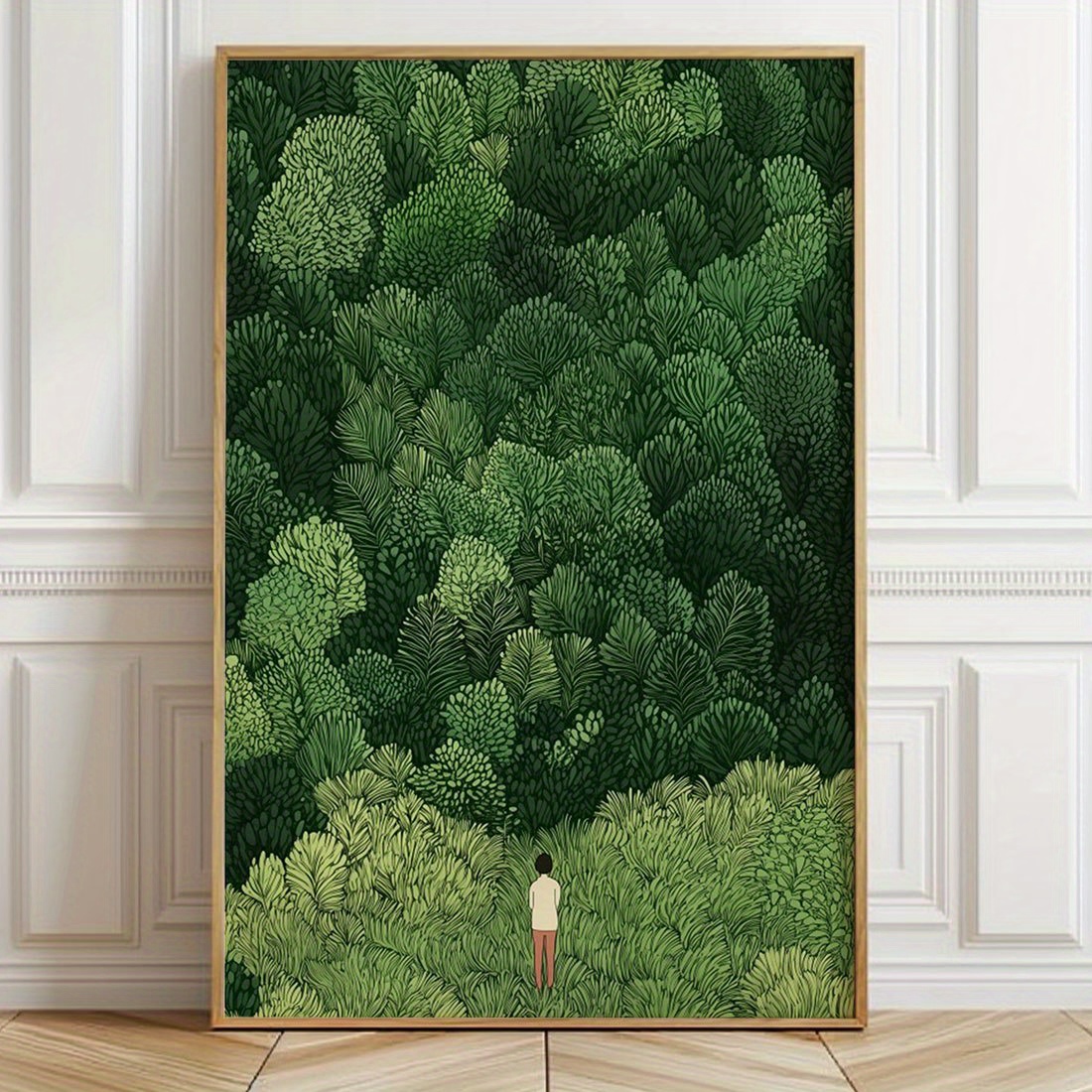 

1pc Contemporary Canvas Wall Art Print | Forest Mindfulness Painting For Living Room, Bedroom, Office Wall Decor | Unframed Greenery Artwork | General Fit Hanging Ornament | No Electricity Required