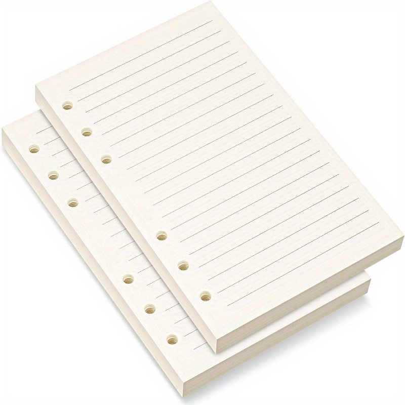 E-shop A5 Linienpapier, 6-Lochstanze, 45 Blätter/1 Buch (5.6x8.3 Zoll), Elfenbeinweiß, Leeres mit Kalender, Notizbuch zur Organisation & Planung