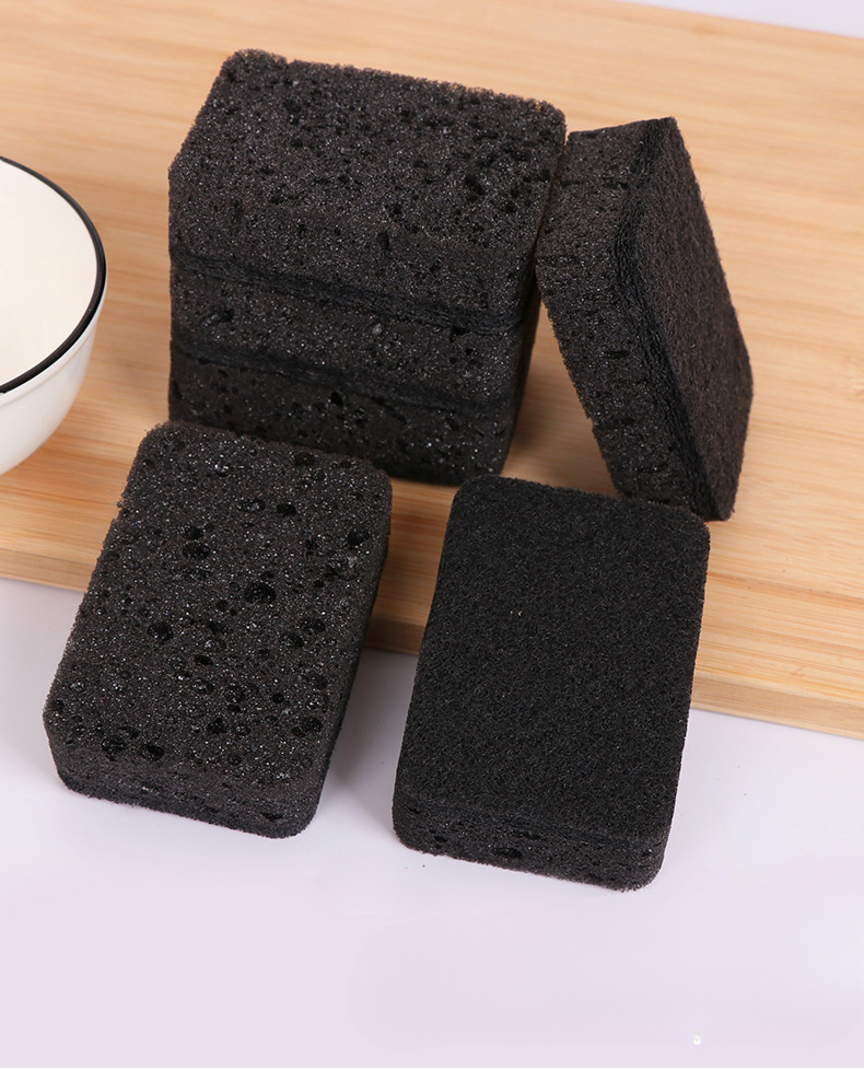 5 pack black sponge kitchen non stick oil dish scrubber   polyurethane dishwashing sponge blocks for home cleaning details 1