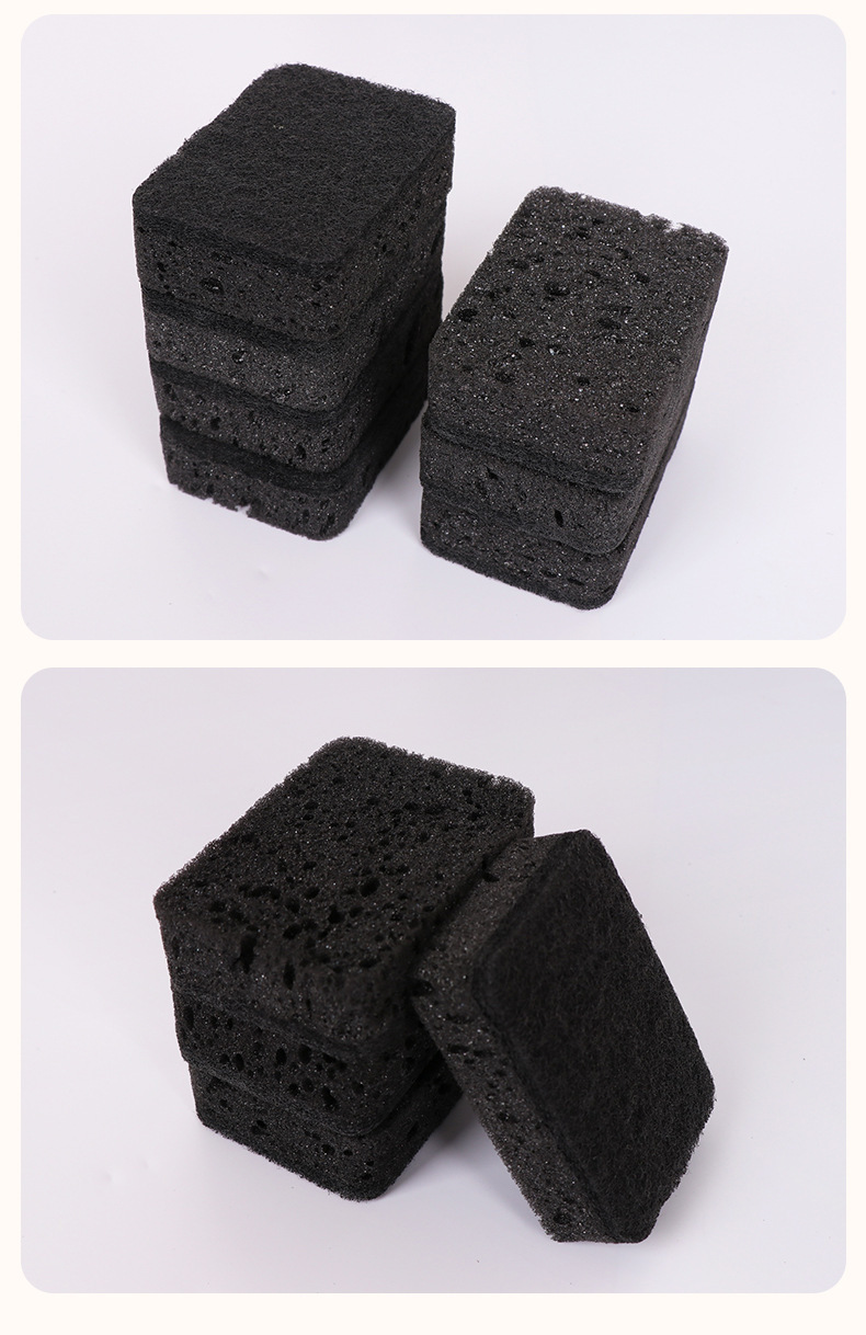 5 pack black sponge kitchen non stick oil dish scrubber   polyurethane dishwashing sponge blocks for home cleaning details 4