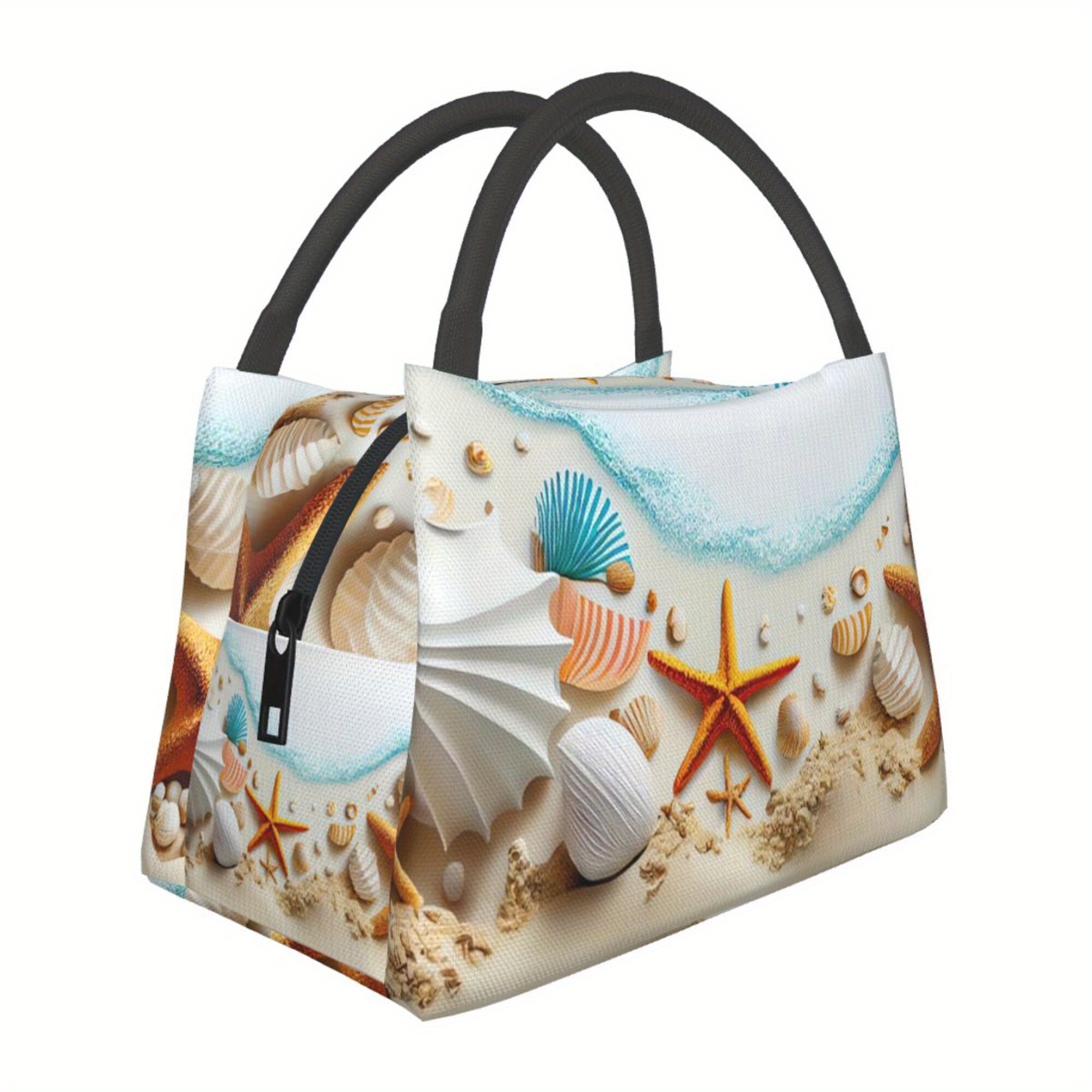 

Christmas & Starfish Insulated Bag - Portable, Reusable For Camping, Picnics, & Use - Polyester, , 11x6.3x6.7