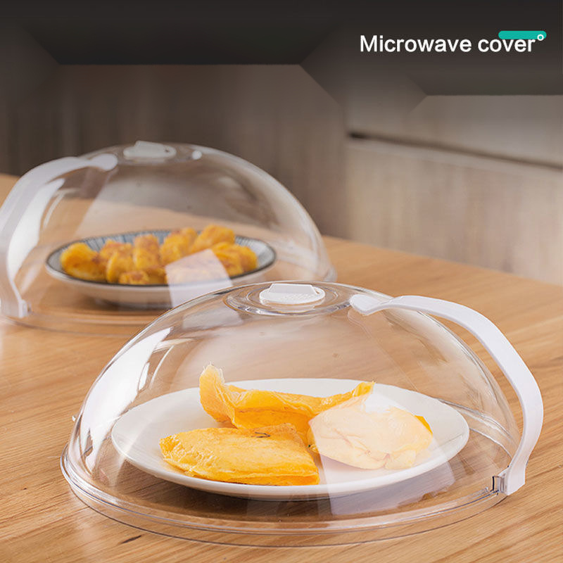 high temperature resistant transparent food cover with handle splash proof microwave   food grade freshness lid microwave food cover details 0