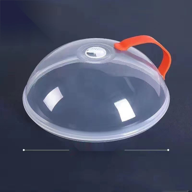 high temperature resistant transparent food cover with handle splash proof microwave   food grade freshness lid microwave food cover details 3