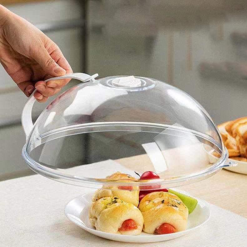 high temperature resistant transparent food cover with handle splash proof microwave   food grade freshness lid microwave food cover details 5