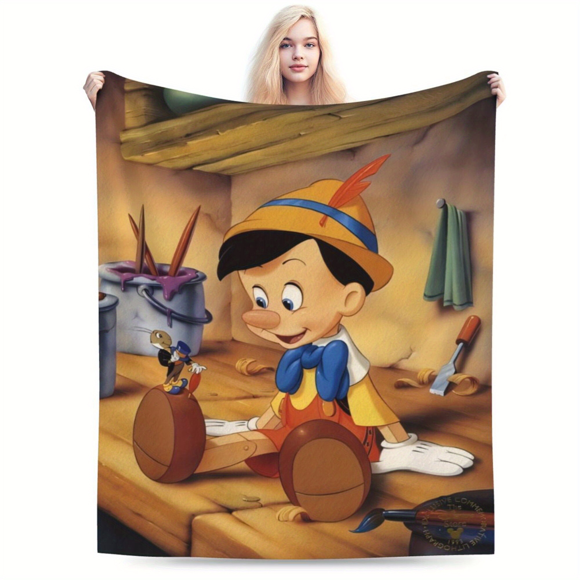 

And Cricket Cartoon Style Soft Flannel Fleece Throw Blanket, Lightweight Plush Print For Couch, Bed, Office, Travel, Camping Chair, Warm All-season Glam Digital Printed Non-woven Fabric Blanket