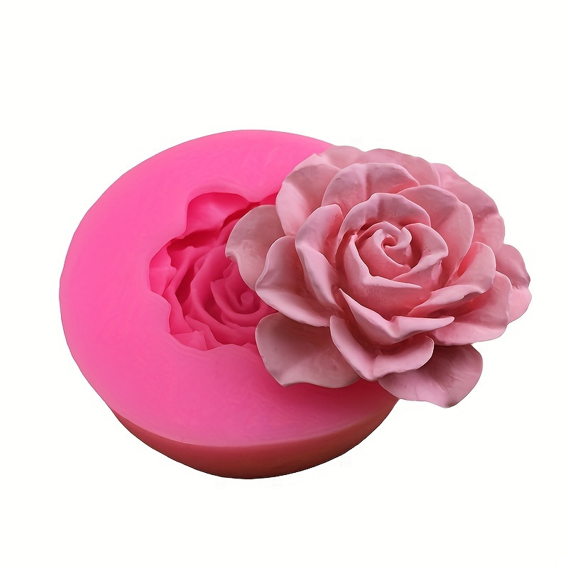 Image of 1pc Floral Scented Candle Silicone Mold - Versatile For Diy Crafts, Soap Making & Clay Projects