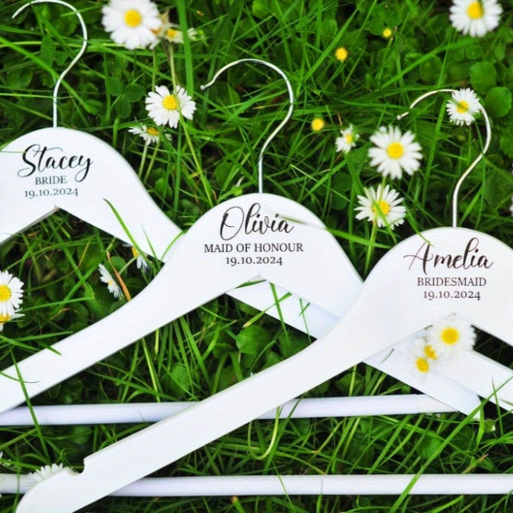 

Personalized Set: Custom Bridesmaid And Bride Names Date - Perfect Wedding Gift