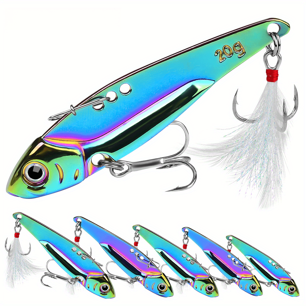 

Om Lure 5-pcs Vib, Sequins, Long-range Casting, Vibrant Swimming, From High-quality Metal, Zinc Alloy, With A Tail, For Sea Bass, Trout, And In Freshwater And Saltwater