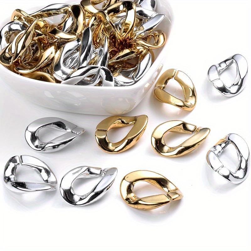 

30 Pcs Acrylic Twisted Open Jump Rings - Spacer Beads Charm Links For Diy Jewelry And Necklace Making