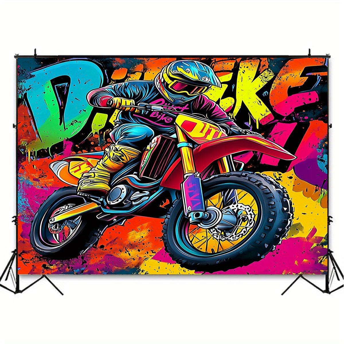 motocross polyester backdrop dirt bike wall art graffiti Temu Canada