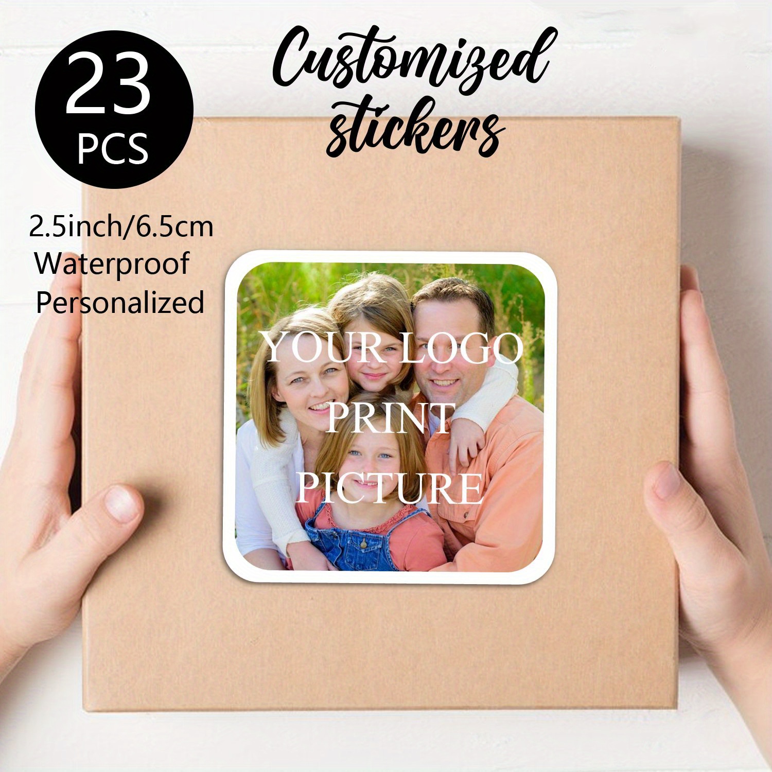 

23pcs Custom Photo & Text Stickers - Waterproof, Personalized For Gifts & Packaging