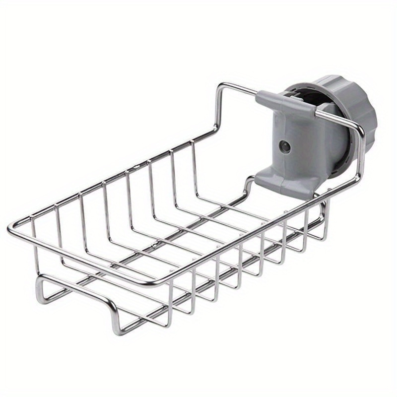 a stainless steel kitchen sink rack 1 adjustable faucet sponge rack metal bowl cloth rack high storage organizer details 6