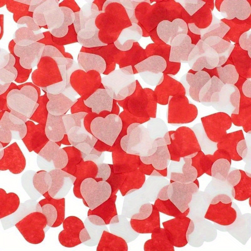 

1000pcs Heart-shaped Paper Confetti - Birthday, Wedding & Party Decorations, " Table Scatter And Balloon Fillings