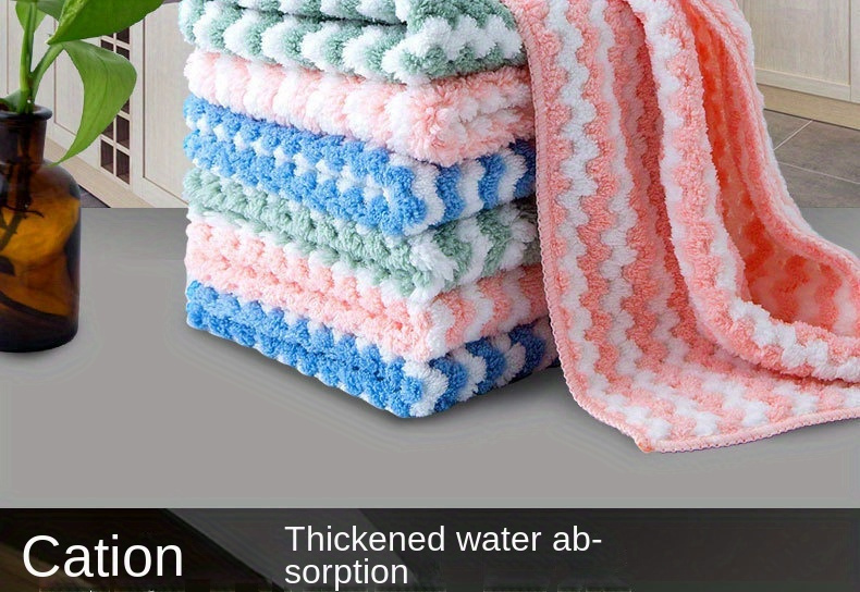 10pcs ultra   velvet kitchen towels oil shed resistant super absorbent dishcloths for cleaning and drying details 1