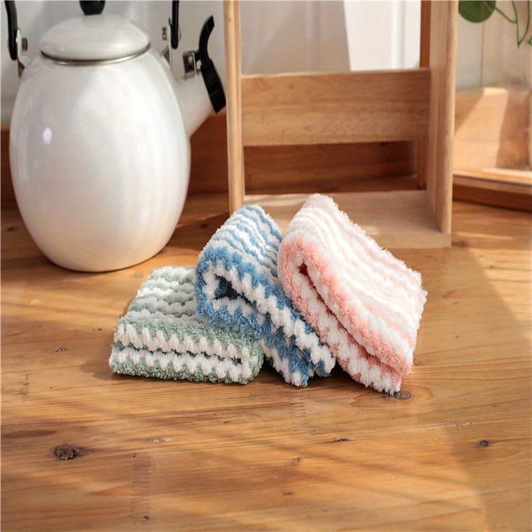 10pcs ultra   velvet kitchen towels oil shed resistant super absorbent dishcloths for cleaning and drying details 4