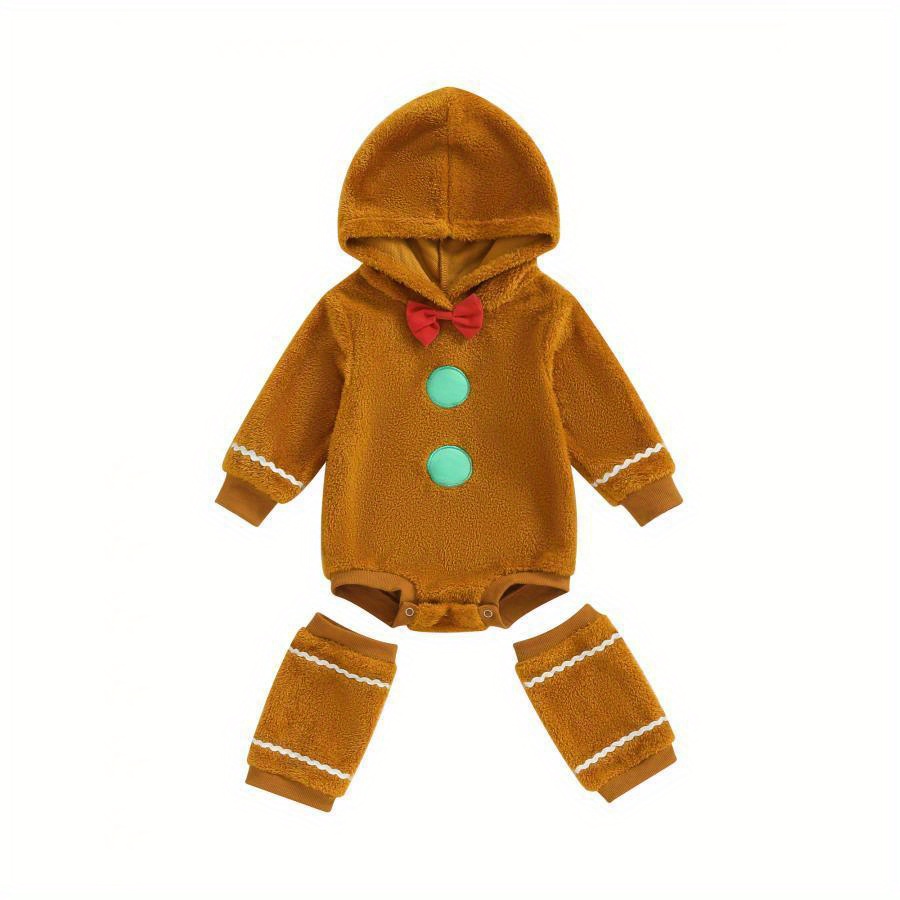 

Long Sleeve Hooded Bow Leg Christmas Outfit