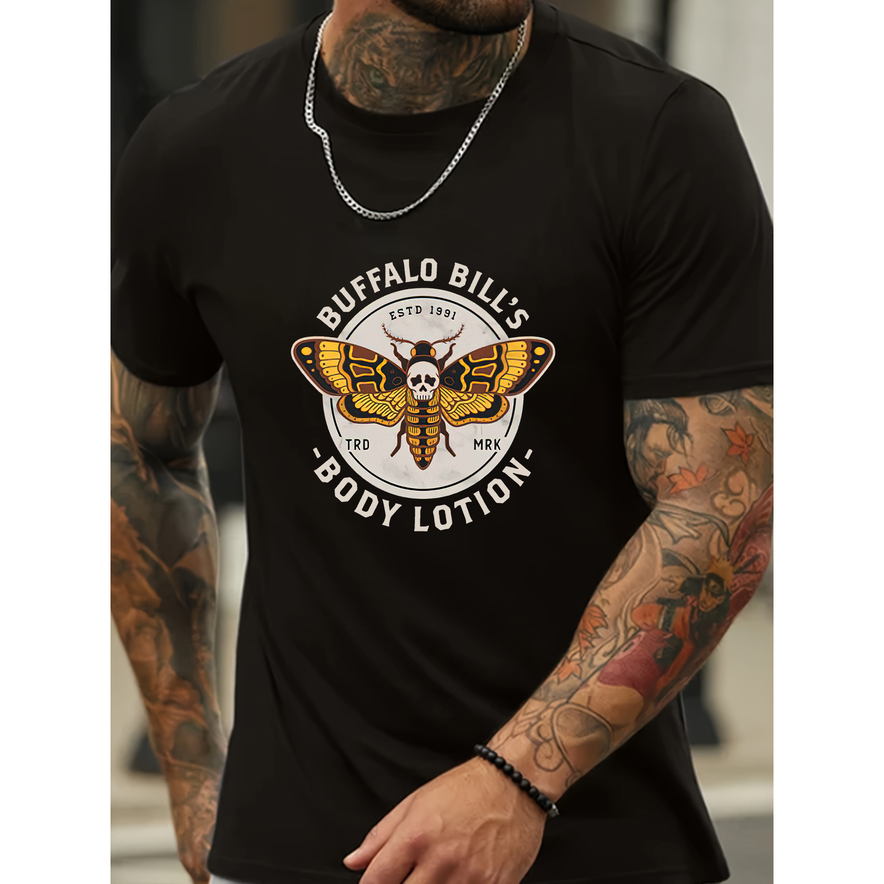 

Men's Summer Casual T-shirt With Unique Bee Print - Comfy, Breathable Polyester, Short Sleeve Crew Neck Top For Casual Attire