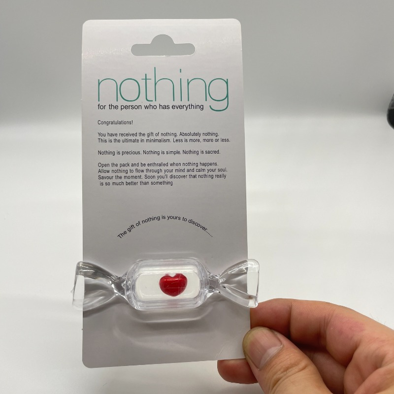 

Prank Gag Gift For Any Occasion - Fun Novelty Present For Weddings, Christmas, Birthdays, New Year, Friendship Day - 'nothing' With Red Heart For Anyone