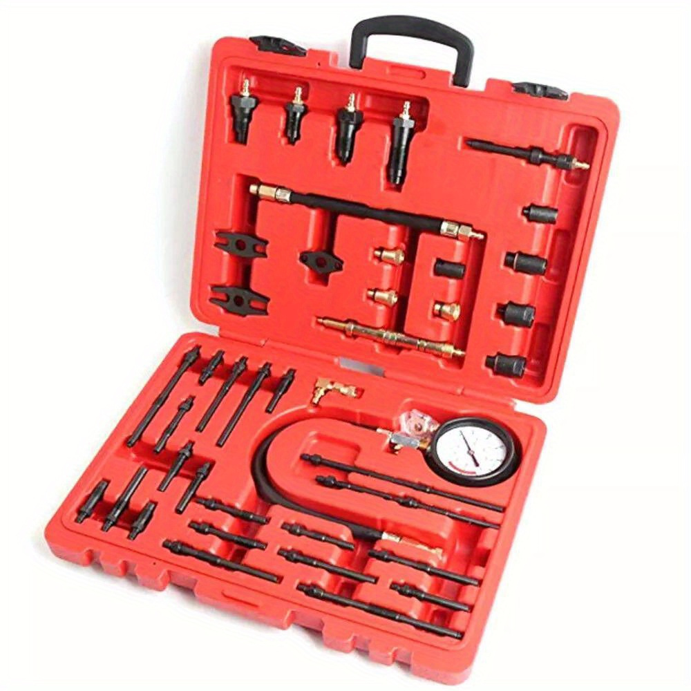 Compression Tester Set, Engines Pressure Test Tool Kit, Compression Tester Set For Petrol And Engines, Without Battery