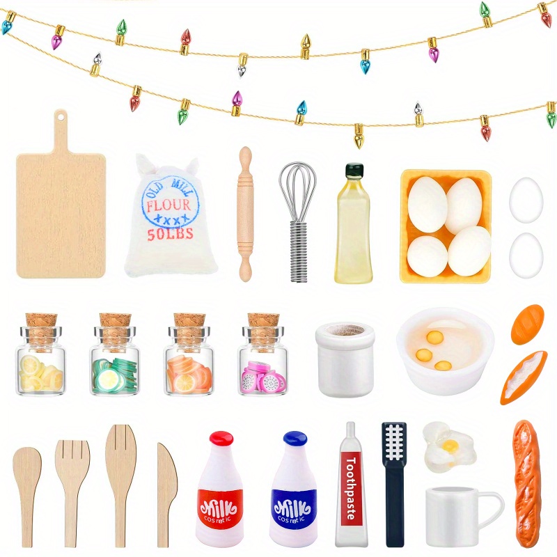 

Miniature Christmas Baking Theme Party Decorations - Festive Plastic And Baking Accessory Set, Diy Craft Supplies And Event Ornaments, No Electricity Needed