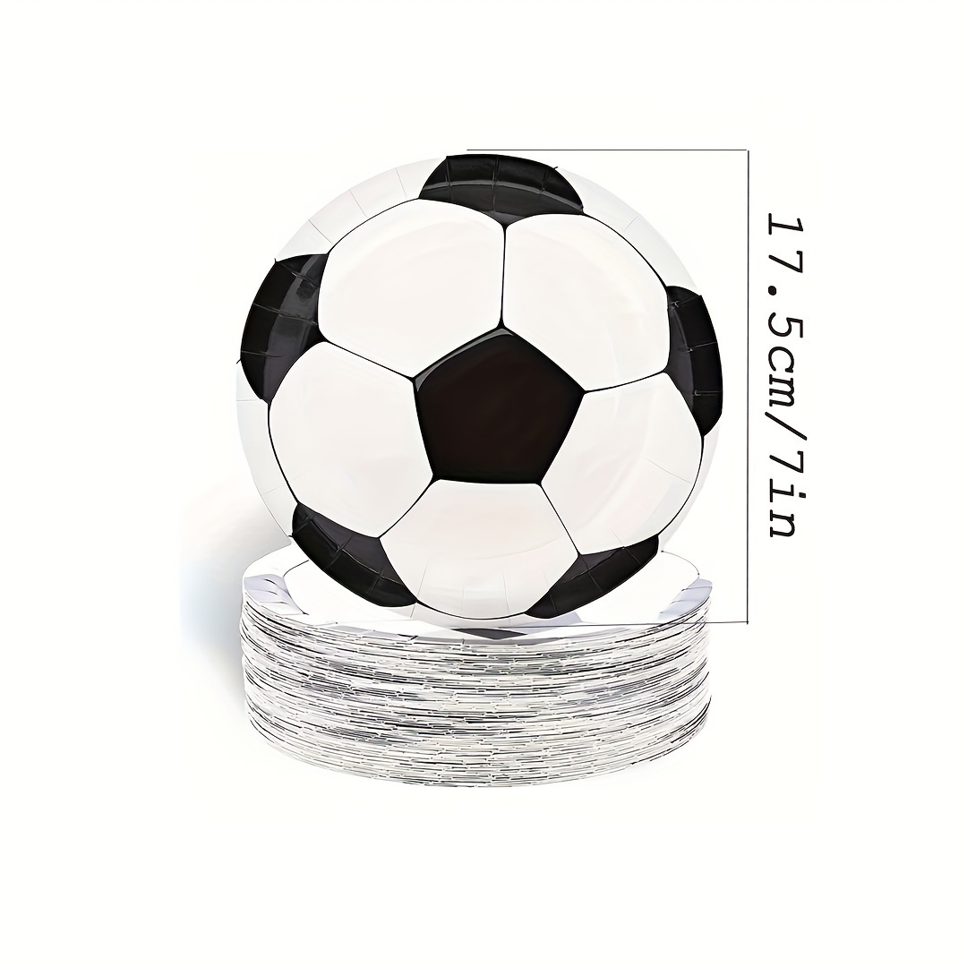 futbol mavzusidagi bir martalik plitalar qora va oq futbol partiyalari uchun taom plitalari partiyalari bezaklari bayram stollari uchun oshxona va ovqatlanish buyumlari tafsilotlar 3