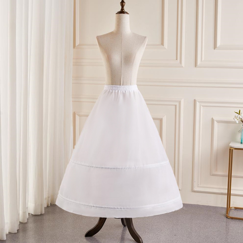 

Jupe de mariée en polyester à la mode - Tour de taille élastique 2 cerceaux Crinoline Jupon pour robe de mariée Performance