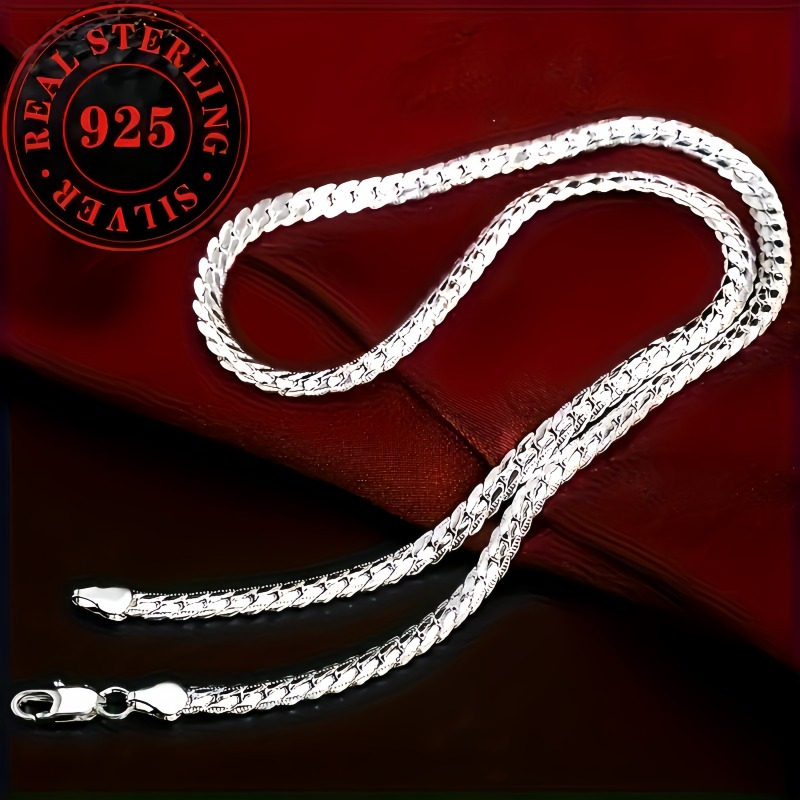 

925 Sterling Luxury Necklace Chain, 50cm/ 20 Inches, Suitable For Both Women And Men, Perfect For Fashionable, Snake Shaped Necklaces