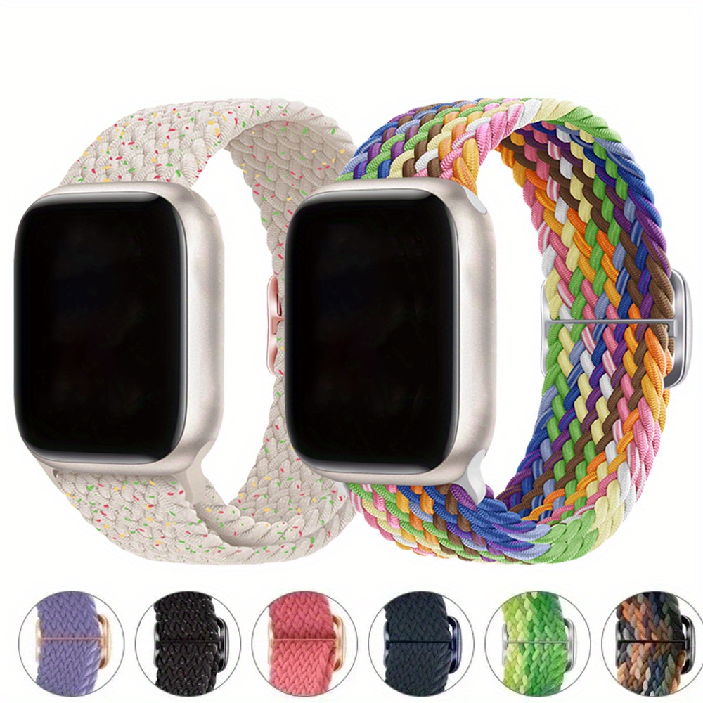 

Nylon Braided Loop Band Compatible With Apple Watch Series Se/ultra/1/2/3/4/5/6/7/8/9/10, 38mm/40mm/41mm/42mm/44mm/45mm/46mm/49mm, Stretchable Adjustable Wristband, No Battery, Non-water Resistant,