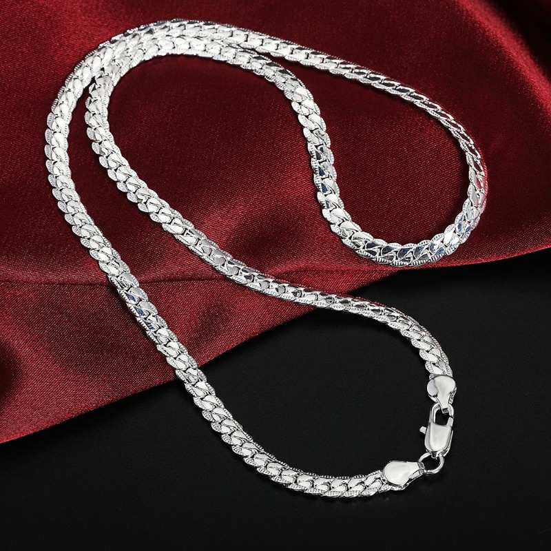 

Stylish 20-inch Silvery Necklace Chain - Ideal For , Weddings & Engagements