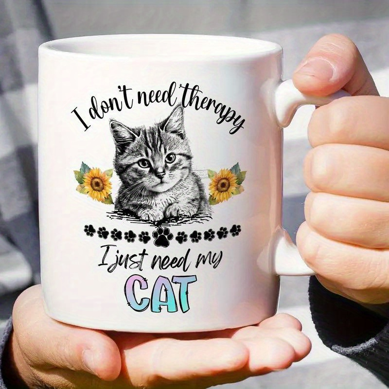 

New Large 11oz Ceramic Funny Cat Lovers Coffee Mug - Reusable, Hand Wash Only, Drinkware For Home And Office - Perfect Gift For Cat Enthusiasts Good