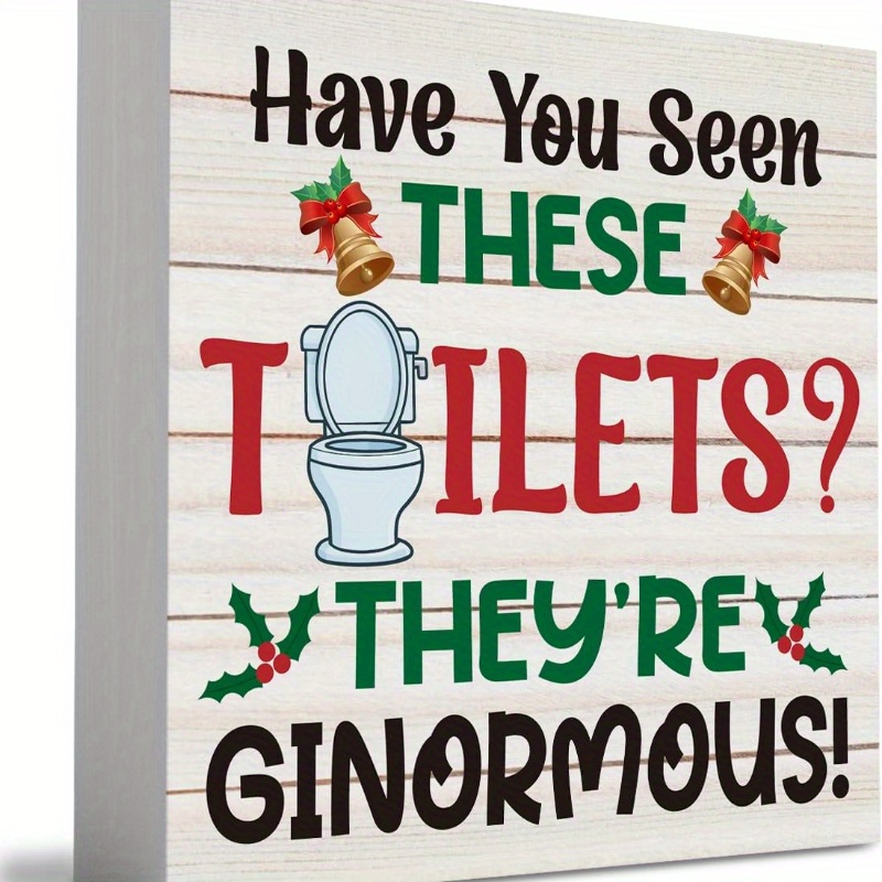 

'have You Toilets 're !' Christmas Bathroom - Red, & Pvc Decor, & , No Needed, Christmas Decor